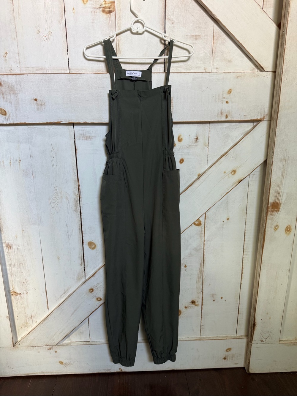 Vanilla Star Olive Green Utility Overalls Jumpsuit